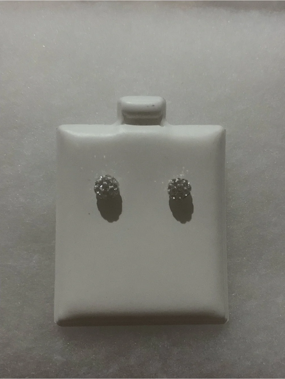10k Gold Solid Earrings - White/silver